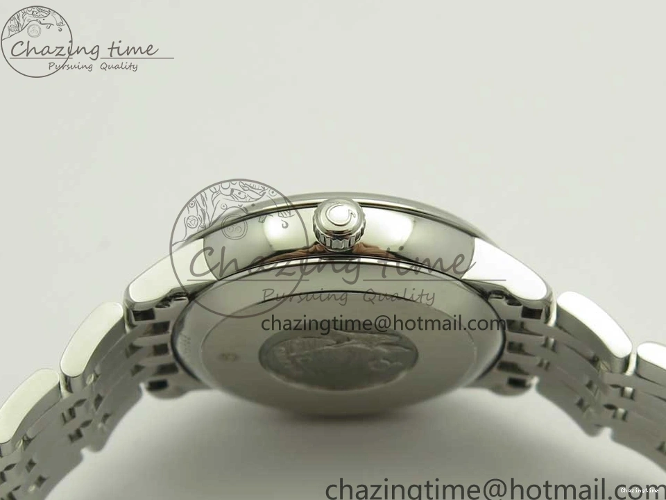 0421 TopPick De Ville Prestige Ladies 32.7mm SS MKF 1:1 Best Edition Blue Dial Diamonds Markers on SS Bracelet MIYOTA 7972